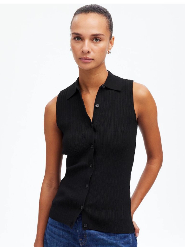 Madewell Knit Button-Front Vest | Size Xs